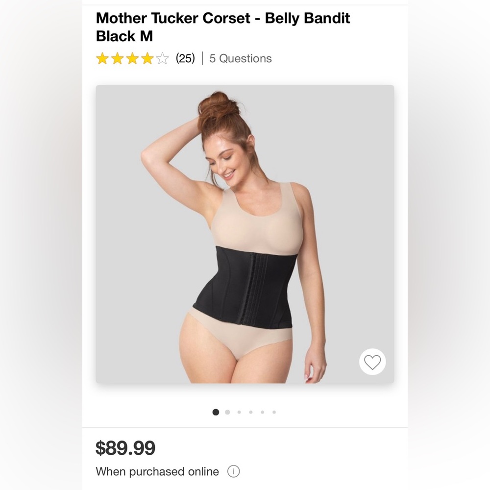 Belly Bandit Mother Trucker postpartum corset: Size Small